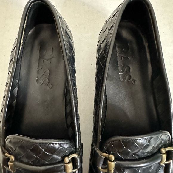 Bass Vintage Women’s Leola Leather Basket Weave Slip On Horsebit Loafers Size 6 - Picture 6 of 11